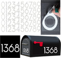 3 inch Reflective Mailbox Numbers for Outside, 5 Sets Number Stickers with Sticky Tabs for Easy Backing Peeling, Pre-cut Self Adhesive Vinyl House Numbers