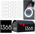 2 inch Reflective Mailbox Numbers for Outside, 5 Sets Number Stickers with Sticky Tabs for Easy Backing Peeling, Pre-cut Self Adhesive Vinyl House Numbers