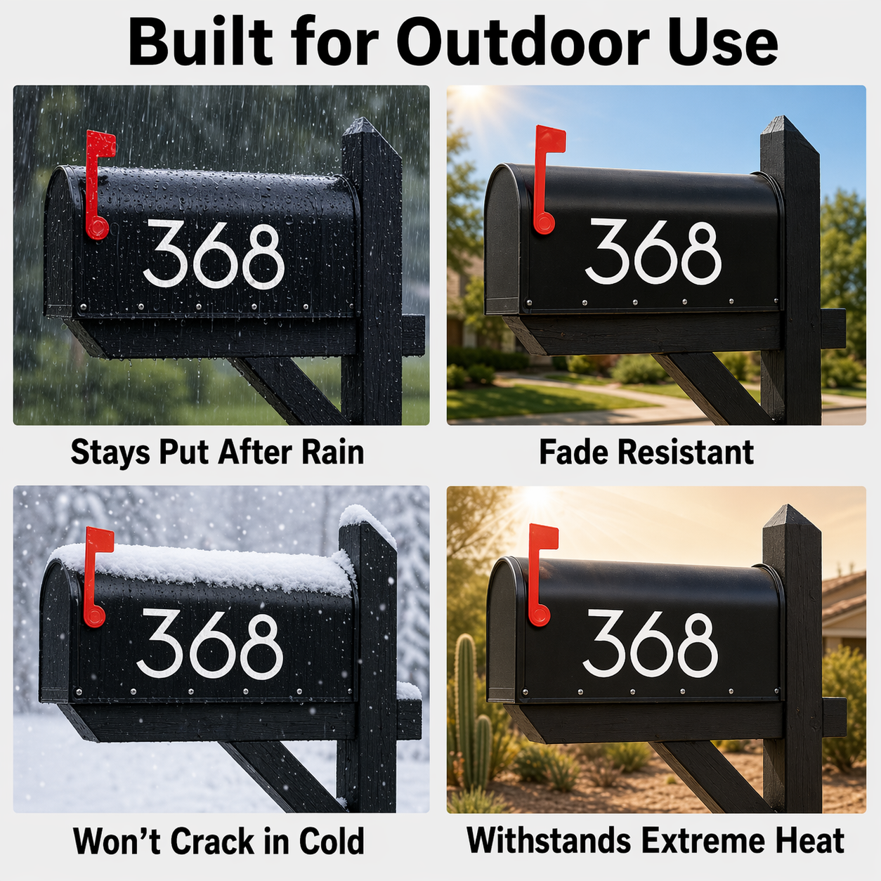 3 Inch Reflective Mailbox Numbers, 50 PCS Olaine House Vinyl Stickers with Easy-Peel Tabs, Includes Squeegee & Masking Tape, Strong Self-Adhesive Numbers